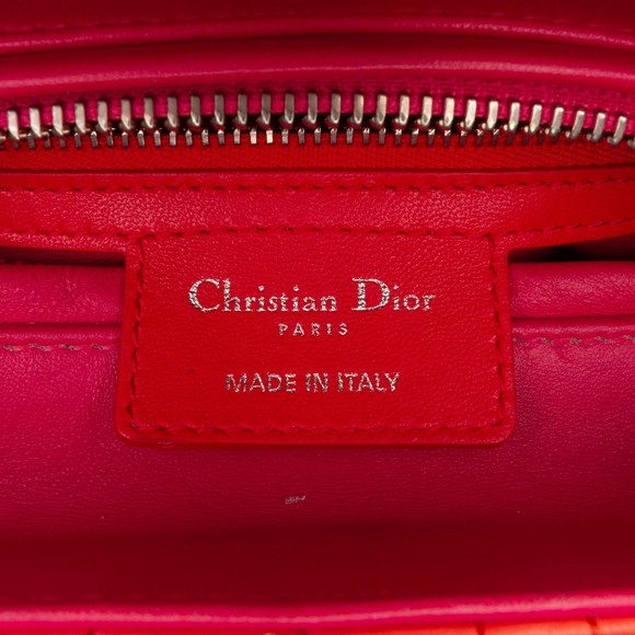 Pre-Loved Dior Medium Bicolor Lambskin Cannage Lady Dior - Picture 5 of 12